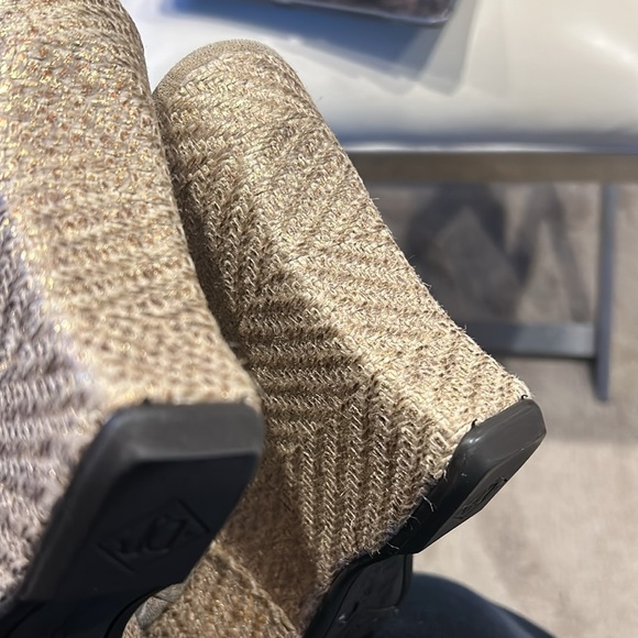 Donald Pliner Soft Gold Metallic Espadrille Mule Wedge Sandals- sz 9.5 - Picture 10 of 13